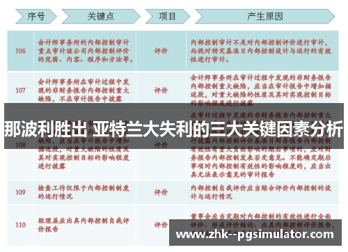那波利胜出 亚特兰大失利的三大关键因素分析 那波利胜出 亚特兰大失利的三大关键因素分析