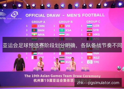 亚运会足球预选赛阶段划分明确，各队备战节奏不同